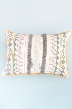 Aiden Hand Embroidered Cushion Cover- Stripes