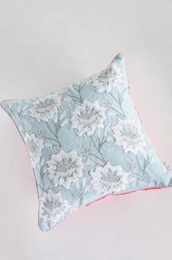 Alice Hand Embroidered Cushion Cover- Sky Blue