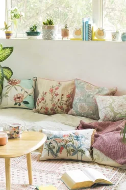 Alice Hand Embroidered Cushion Cover- Mint Green