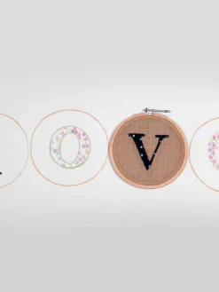 Alphabet Embroidery Hoop Wall Hanging
