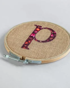Alphabet Embroidery Hoop Wall Hanging