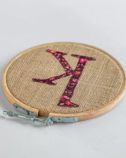Alphabet Embroidery Hoop Wall Hanging