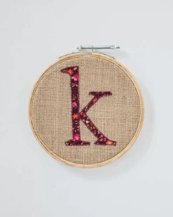 Alphabet Embroidery Hoop Wall Hanging
