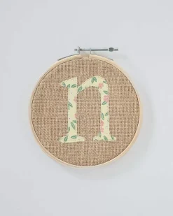 Alphabet Embroidery Hoop Wall Hanging