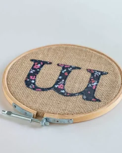 Alphabet Embroidery Hoop Wall Hanging