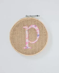 Alphabet Embroidery Hoop Wall Hanging
