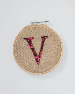 Alphabet Embroidery Hoop Wall Hanging