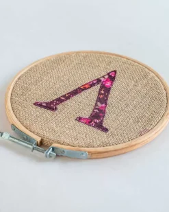 Alphabet Embroidery Hoop Wall Hanging