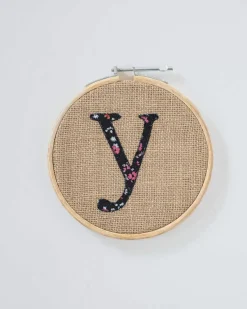 Alphabet Embroidery Hoop Wall Hanging