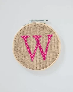 Alphabet Embroidery Hoop Wall Hanging
