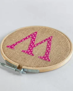Alphabet Embroidery Hoop Wall Hanging