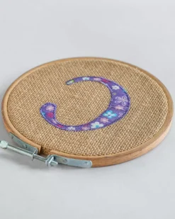 Alphabet Embroidery Hoop Wall Hanging