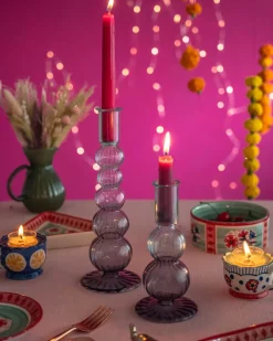 Amari Borosilicate Candle Holders - Set Of 2