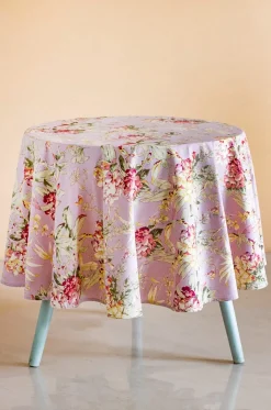 April Cornell Hydrangea Amethyst Antique 70" Round Cloth-6 Seater