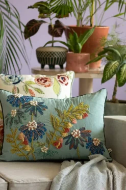 Aster Embroidered Cushion Cover