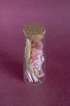 Aurora Natural Dried Flowers In Glass Tube With Cork Lid