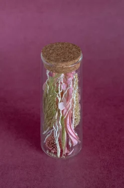 Aurora Natural Dried Flowers In Glass Tube With Cork Lid