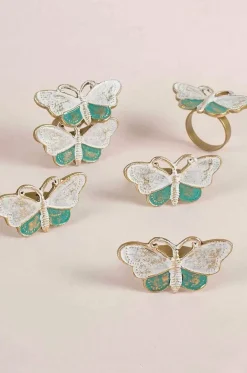 Batty The Butterfly Napkin Ring Set Of 6