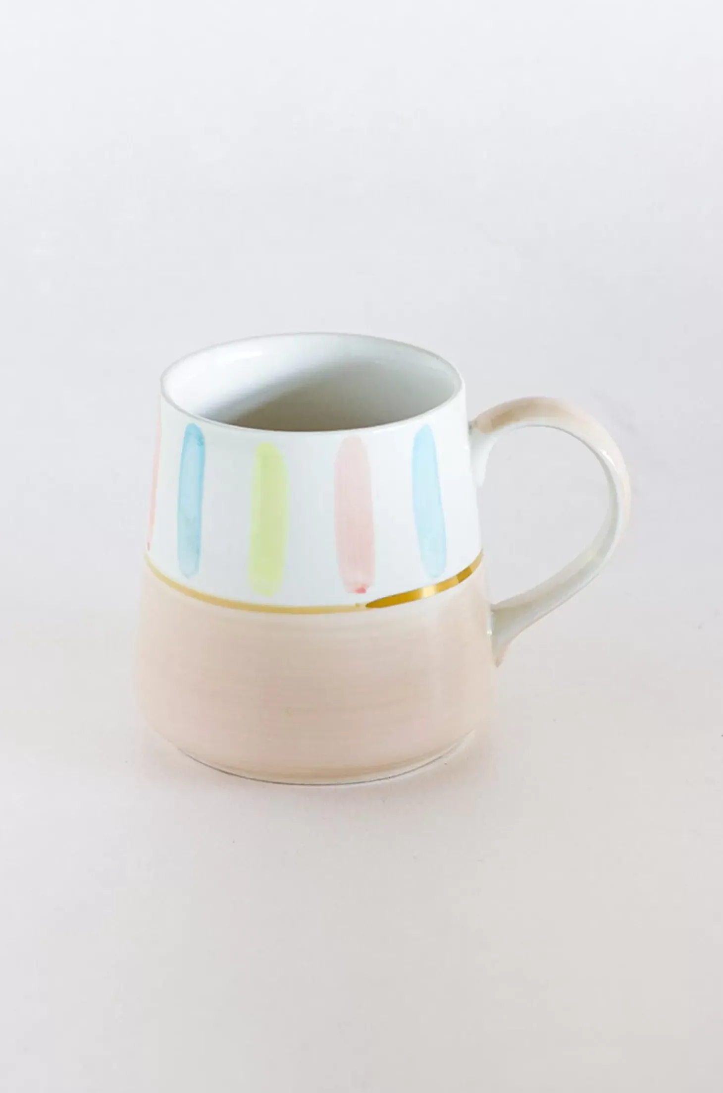 Beige - Coral Splash Handpainted Ceramic Mug