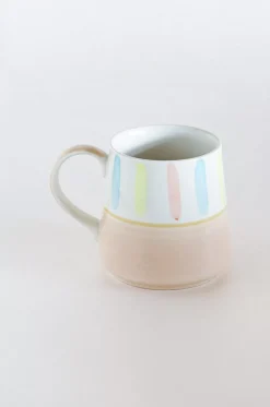 Beige - Coral Splash Handpainted Ceramic Mug