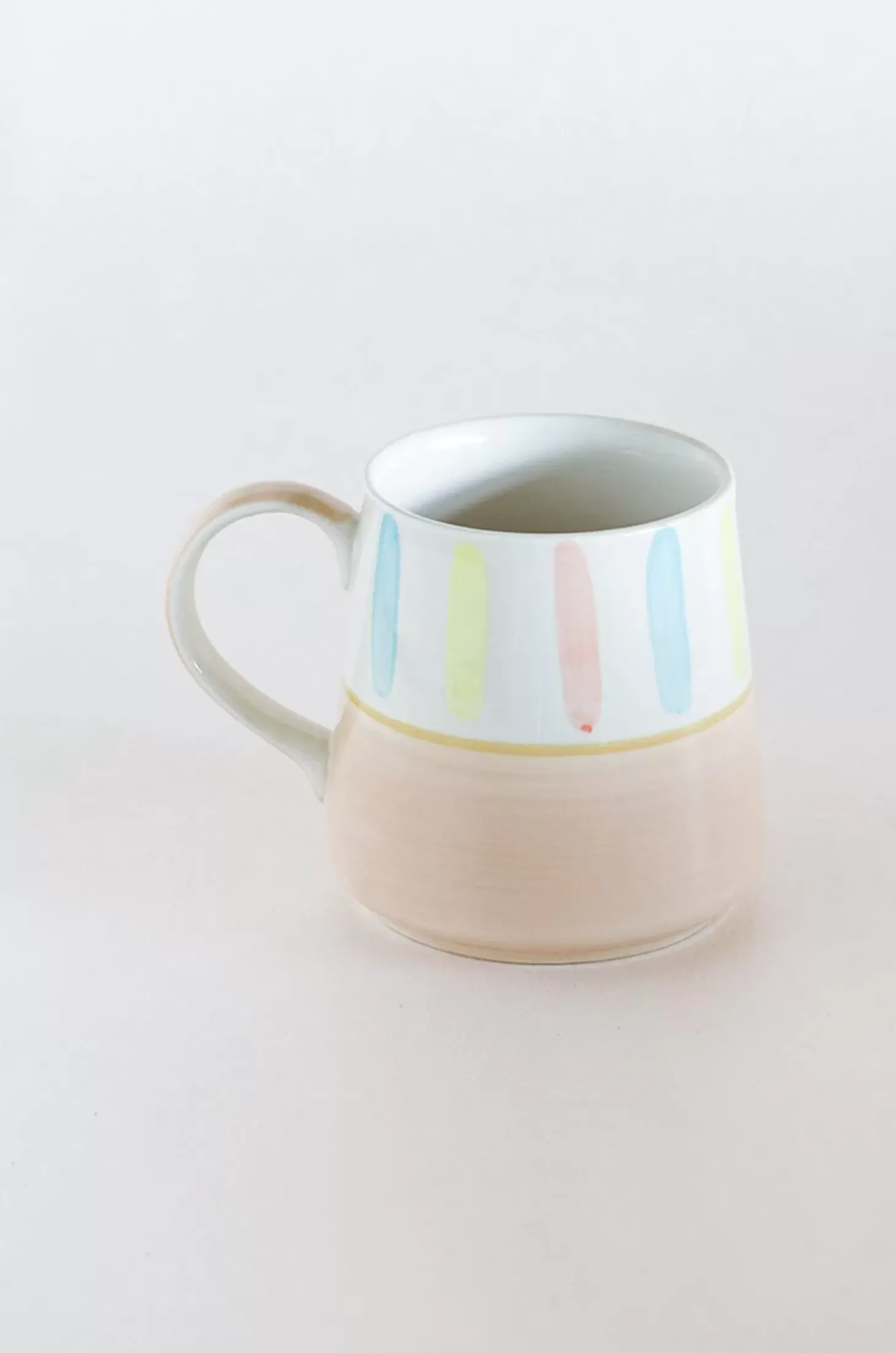 Beige - Coral Splash Handpainted Ceramic Mug