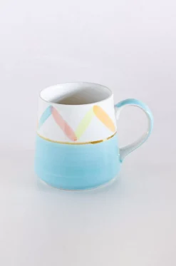 Blue - Aqua Waves Handpainted Ceramic Mug