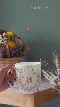 Butterfly Monogram Mug- A To Z