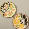 Checkered Pattern Wall Plates - Set Of 2