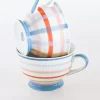 Checks & Stripes Handpainted Soup Bowls - Set Of 2