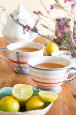 Checks & Stripes Handpainted Soup Bowls - Set Of 2