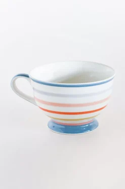 Checks & Stripes Handpainted Soup Bowls - Set Of 2