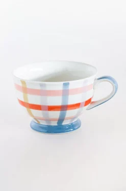 Checks & Stripes Handpainted Soup Bowls - Set Of 2