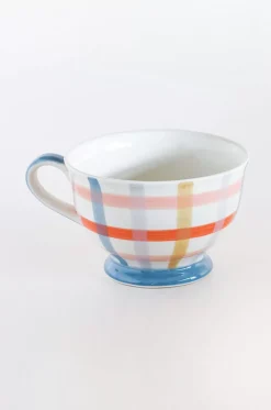 Checks & Stripes Handpainted Soup Bowls - Set Of 2
