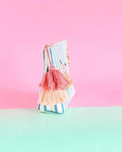 Cherry Blossom Dusk Embroidered Pouch