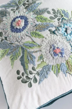 Crazy Daisy Embroidered Cushion Cover