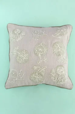 Dew Drops Embroidered Cushion Cover
