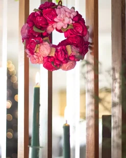 Dried Flowers Christmas Wreath - Plum