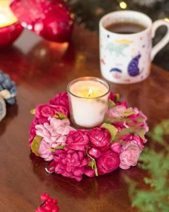 Dried Flowers Christmas Wreath - Plum