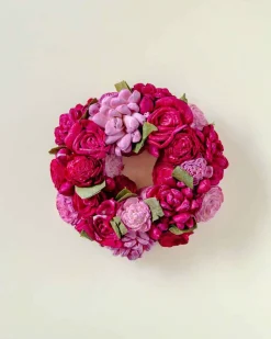 Dried Flowers Christmas Wreath - Plum