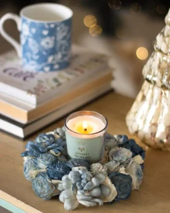 Dried Flowers Christmas Wreath - Blue