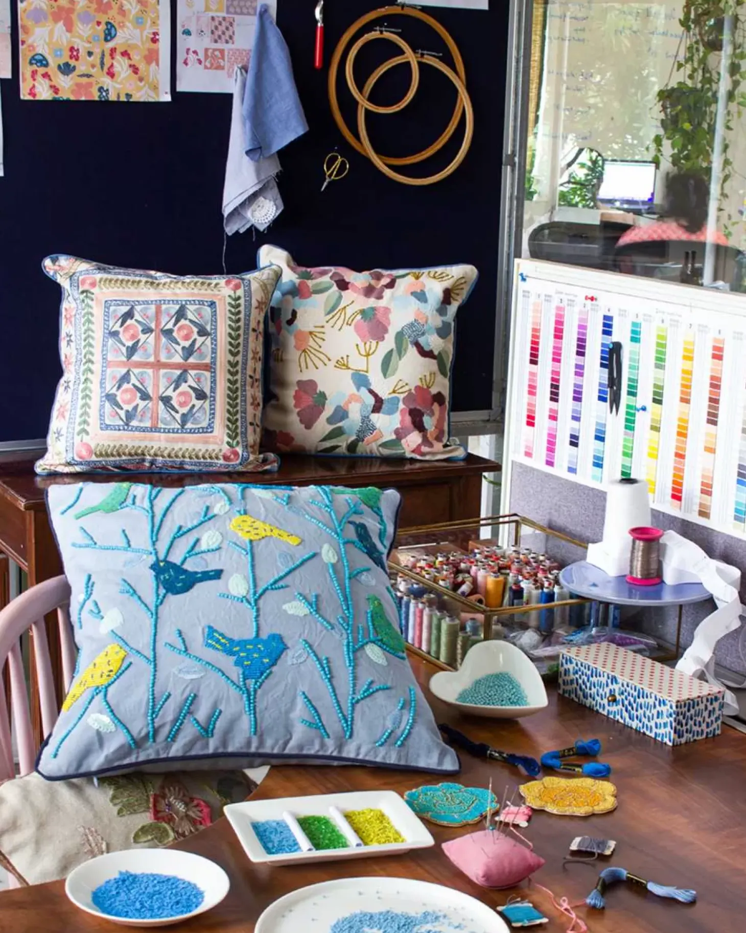 Elad Embroidered Cushion Cover