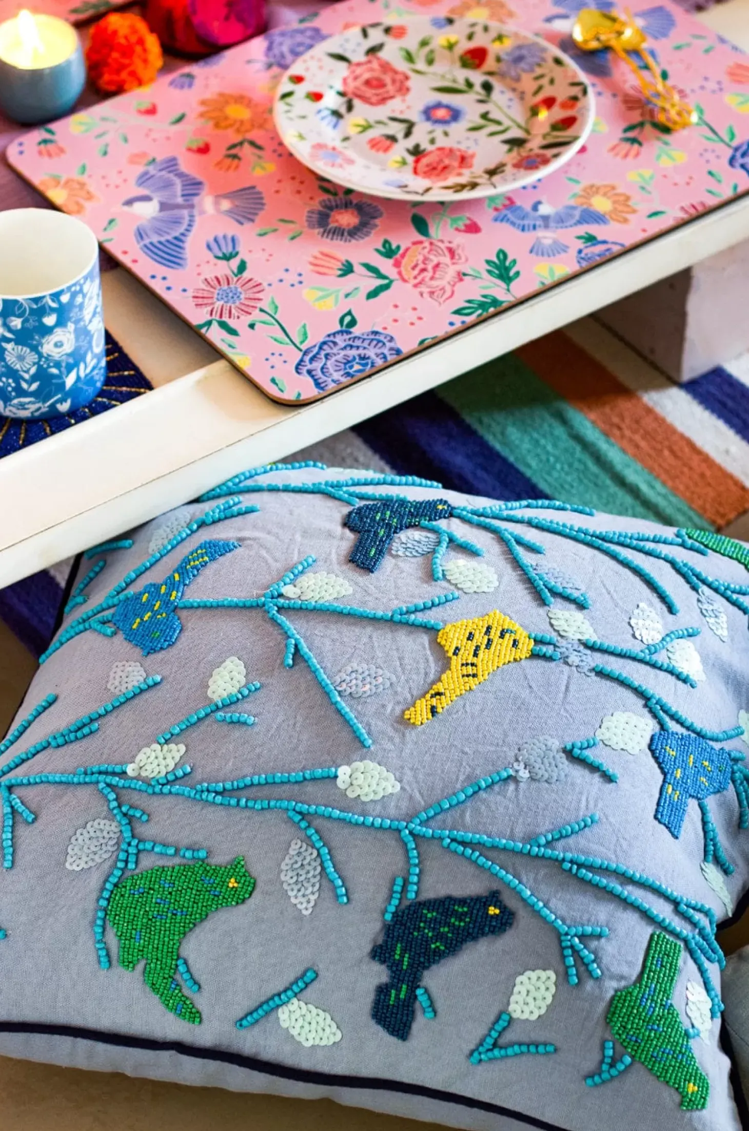 Elad Embroidered Cushion Cover