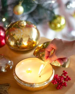 Ember Ornament Soy Wax Glass Candle With Lid