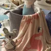 Flamingo Knitted Cotton Baby Blanket