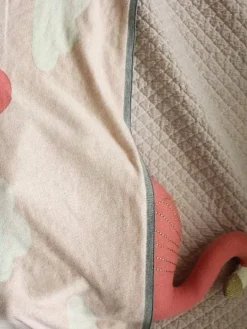 Flamingo Knitted Cotton Baby Blanket