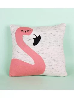 Flamingo Knitted Cotton Cushion Cover