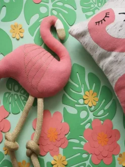 Flamingo Knitted Cotton Cushion Cover