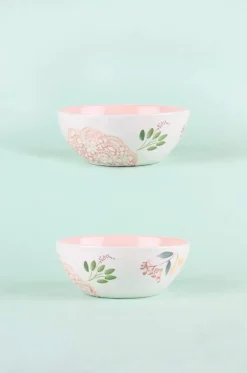 Floral Lace Handpainted Bowl - Set Of 2