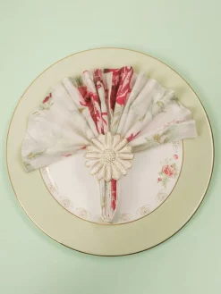 Flower Bloom Napkin Ring - Set Of 6