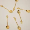 Flower Dessert Spoon Gold- Set Of 6